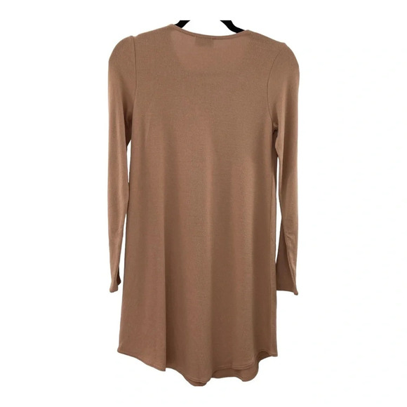 Aritzia Wilfred Free Neutral Tan Scoop Neck Lightweight Sweater Dress Size Small - Picture 2 of 8